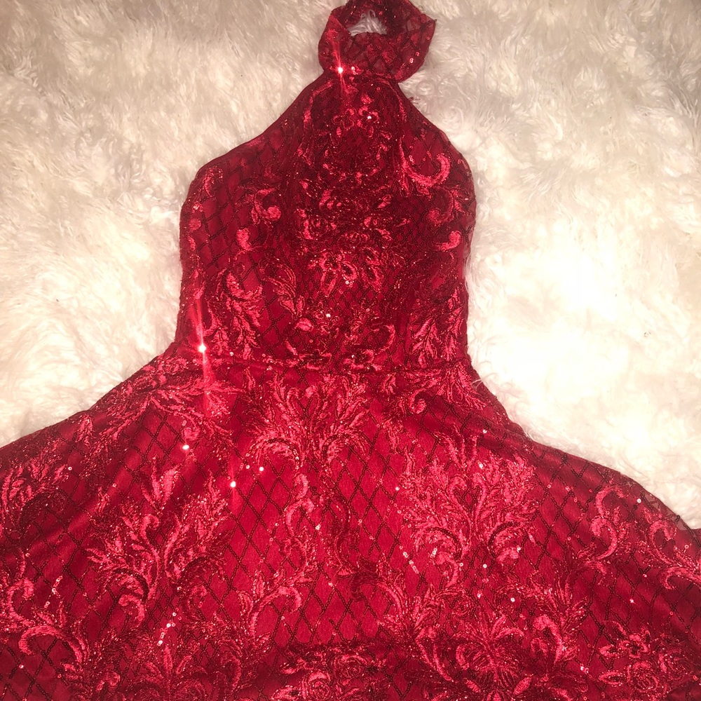 custom made short red dress